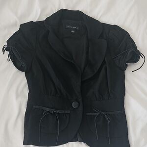 Banana Republic Black Short-Sleeve Single-Button Blazer